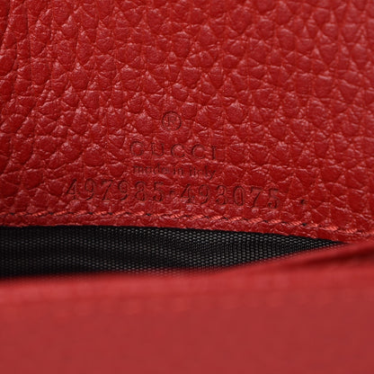 Gucci Dollar Calfskin Mini GG Marmont Chain Wallet Hibiscus Red 6 of 8