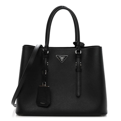 Prada Saffiano Cuir Medium Double Handle Tote Black 1 of 10