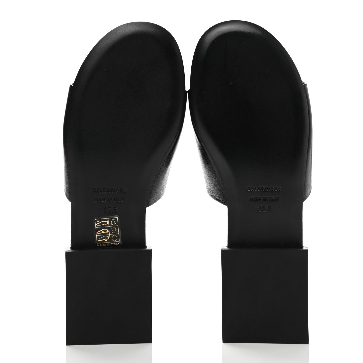 Balenciaga Shiny Smooth Sheepskin Box Flat Sandals 35.5 Black 5 of 9