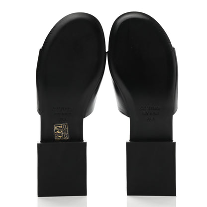 Balenciaga Shiny Smooth Sheepskin Box Flat Sandals 35.5 Black 5 of 9