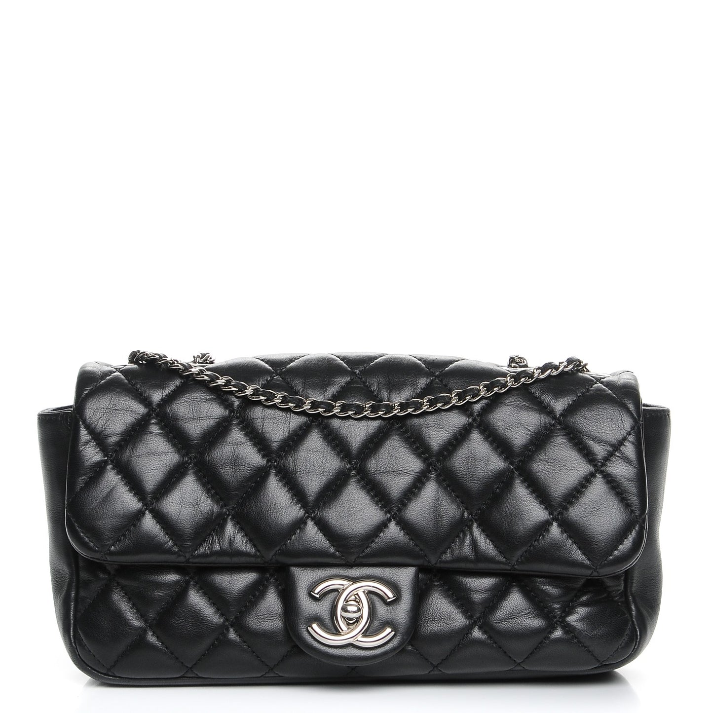 Lambskin Medium Coco Rain Flap Black