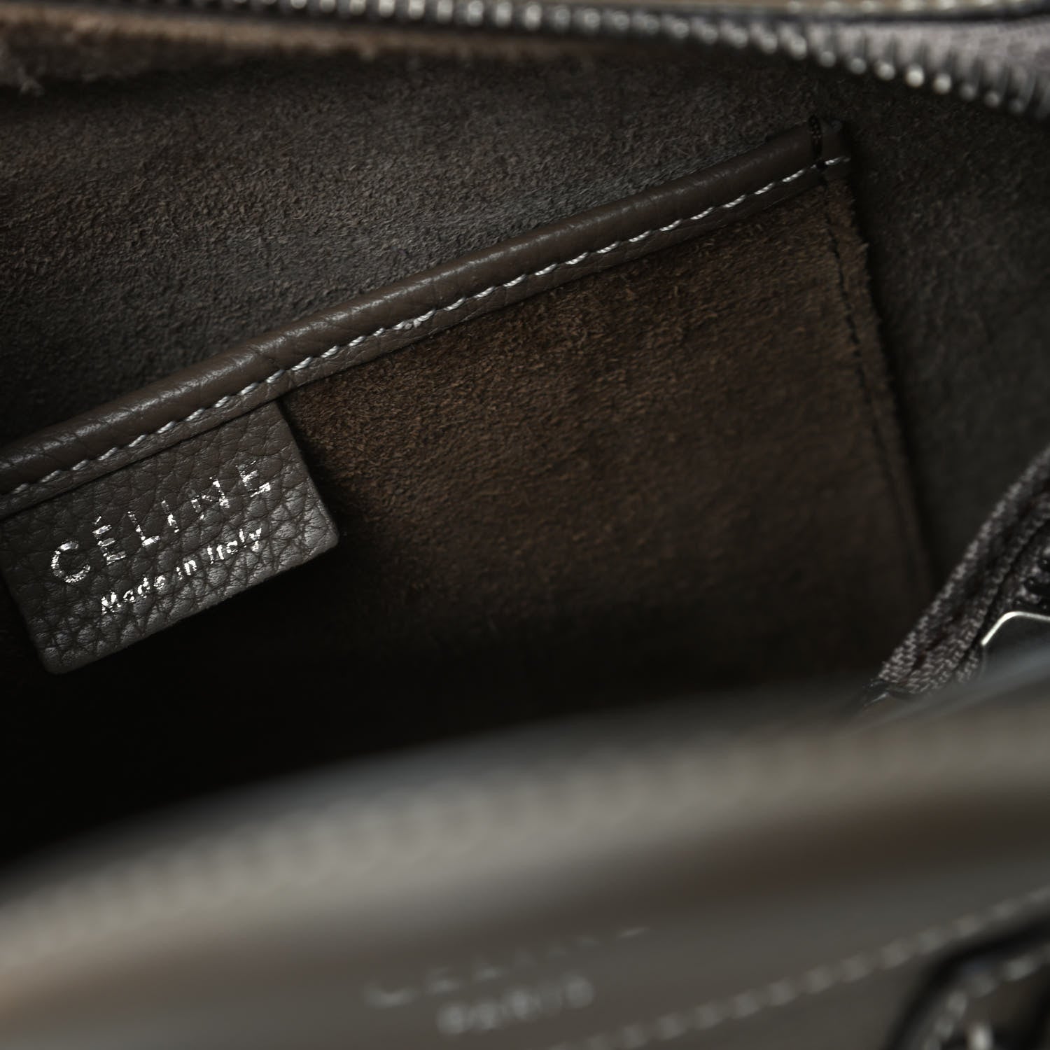 Celine Drummed Calfskin Nano Luggage Souris 8 of 9