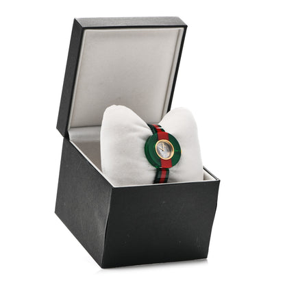 Gucci Stainless Steel Plexiglass Mother of Pearl 35mm Vintage Web Quartz Watch 5 of 5