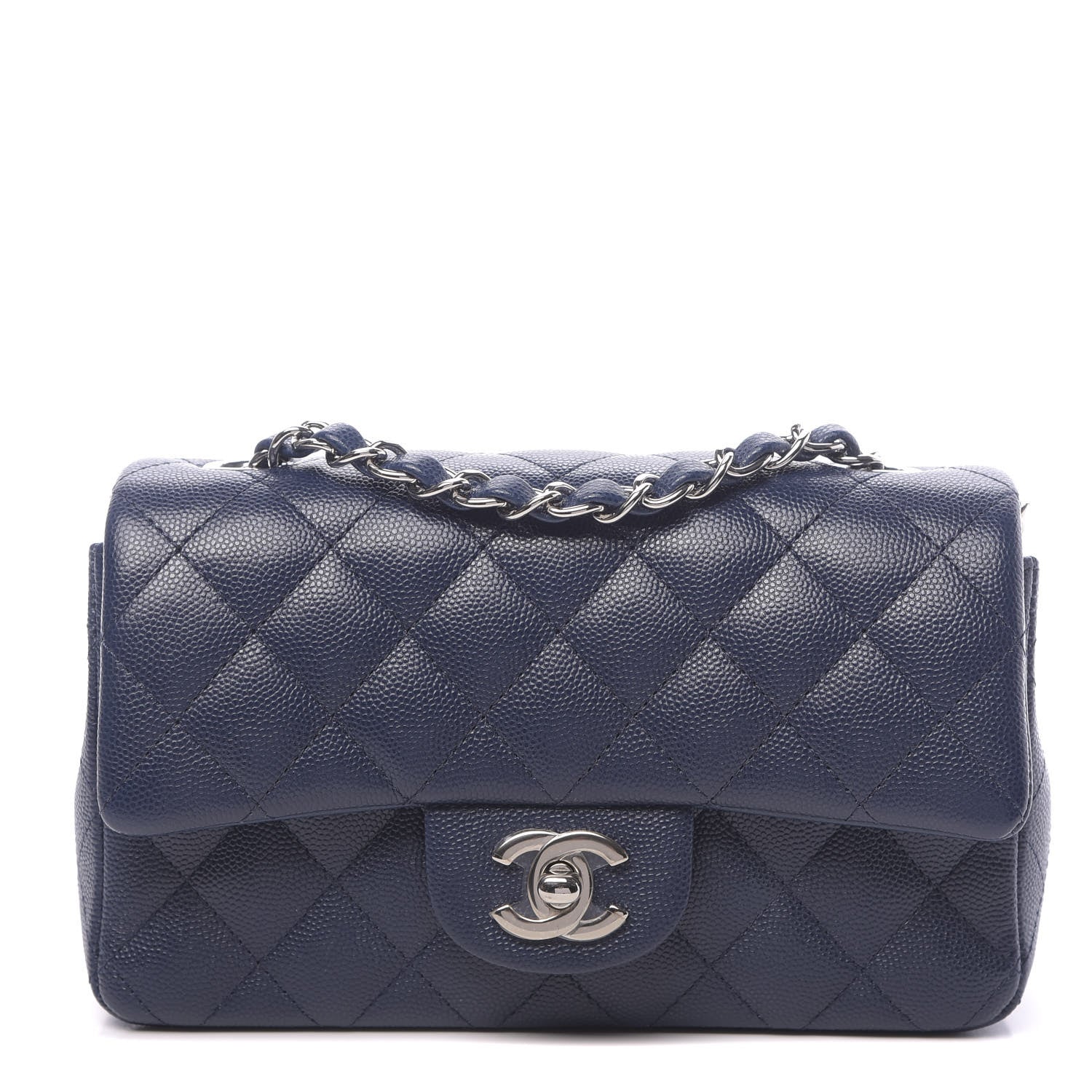 Chanel Caviar Quilted Mini Rectangular Flap Navy 1 of 11