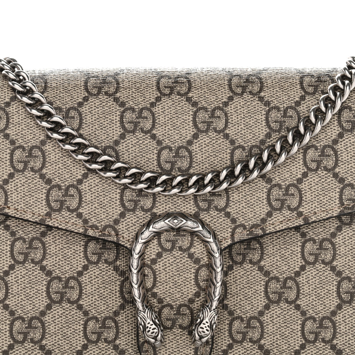GG Supreme Monogram Mini Dionysus Chain Wallet Beige Taupe