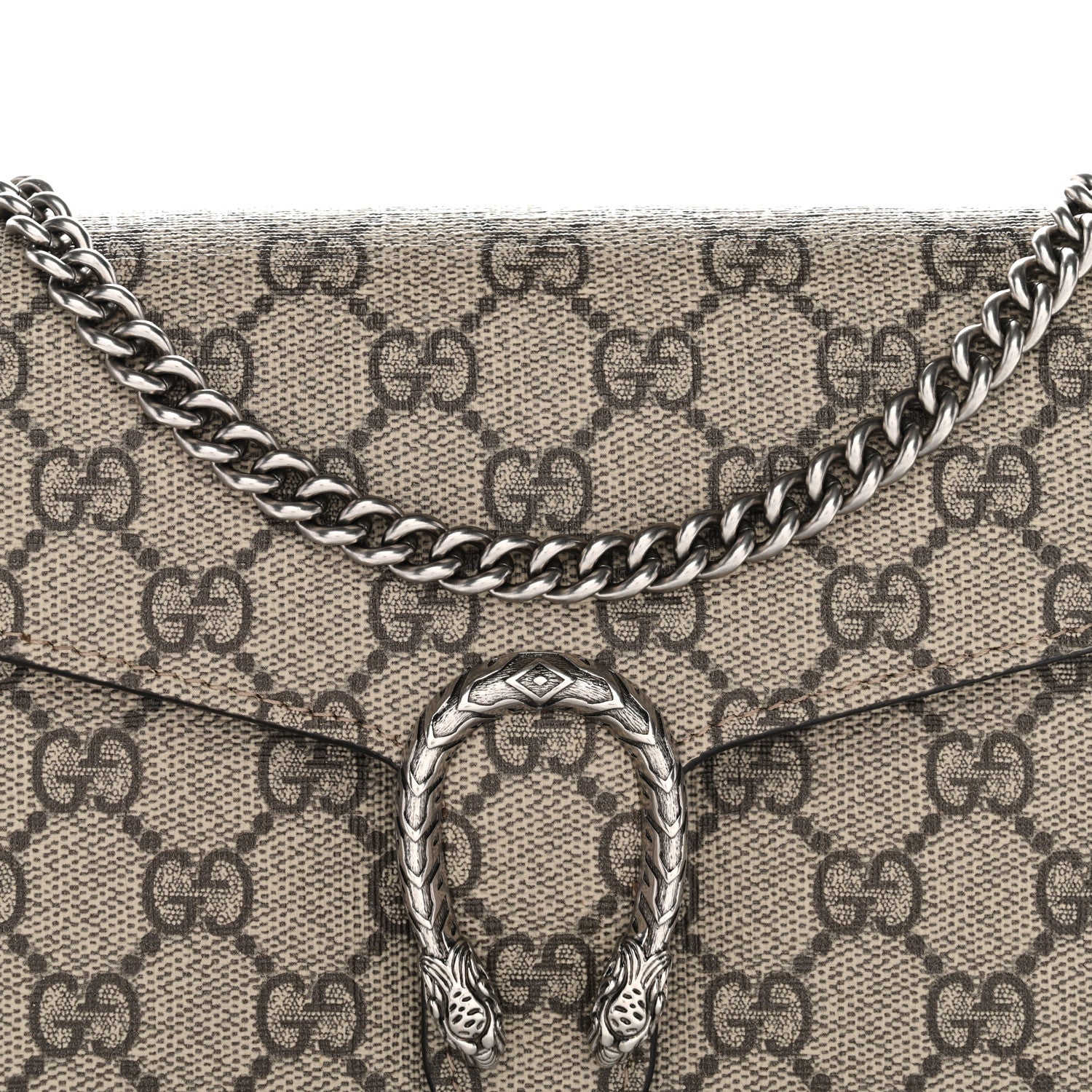 Gucci GG Supreme Monogram Mini Dionysus Chain Wallet Beige Taupe 8 of 11