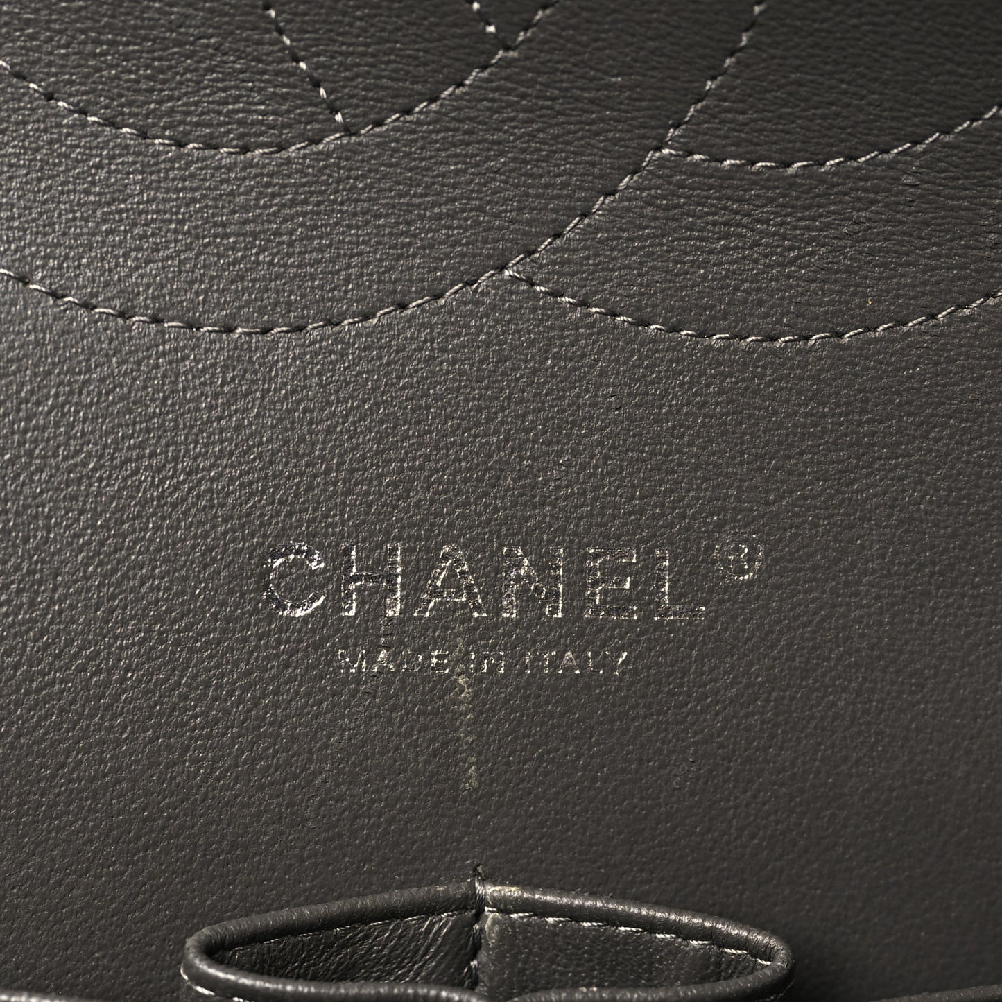 Lambskin Quilted Jumbo Double Flap Dark Grey