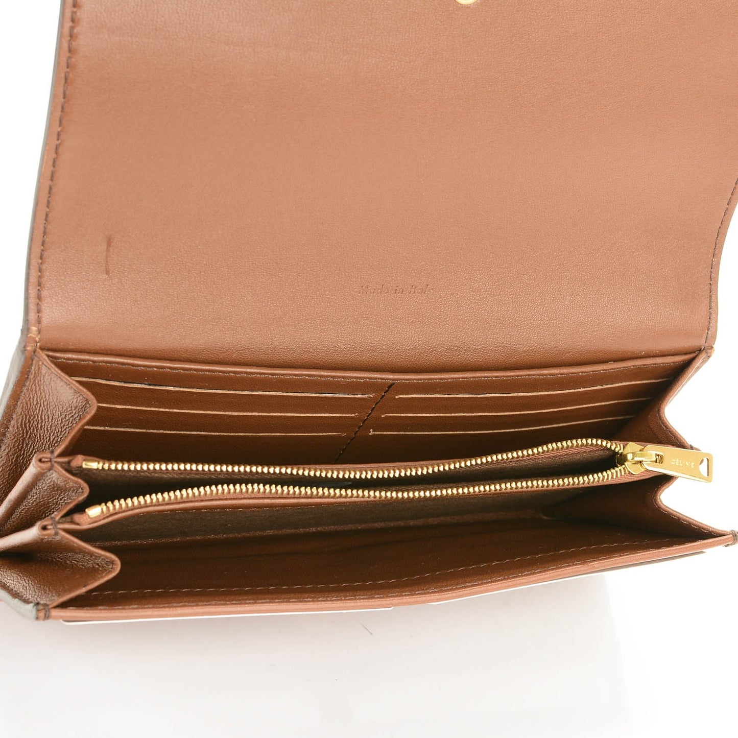 Lambskin Large Flap Wallet Tan