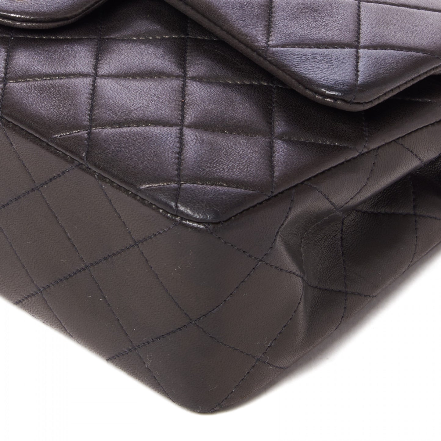 Lambskin Quilted Small Double Flap Black
