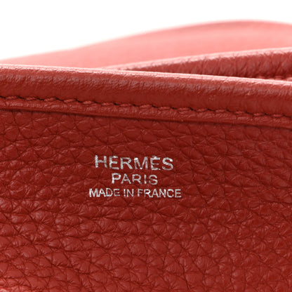 Hermes Taurillon Clemence EVELYNE III GM Rouge Venetian 6 of 12