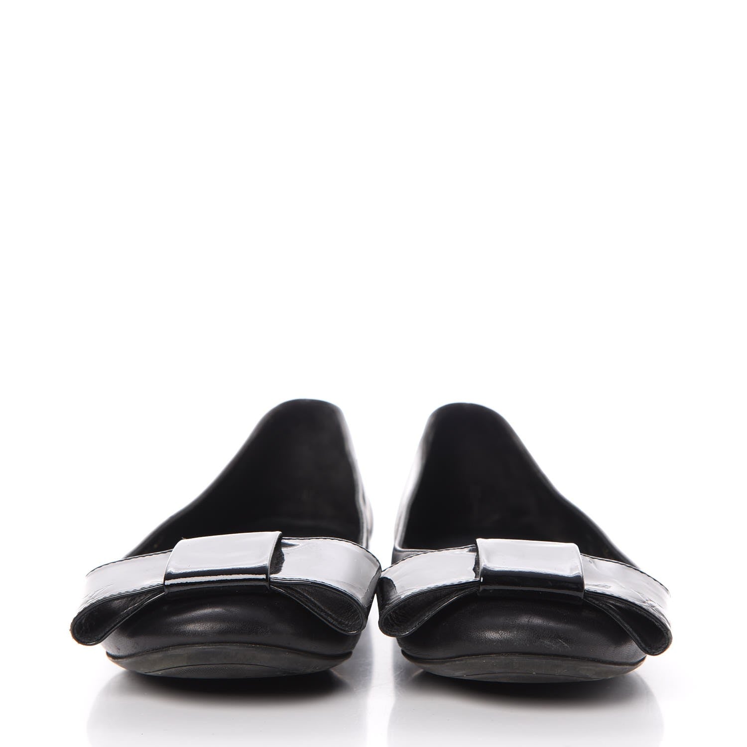 Louis Vuitton Calfskin Patent Bow Ballet Flats 36.5 Black 1 of 12