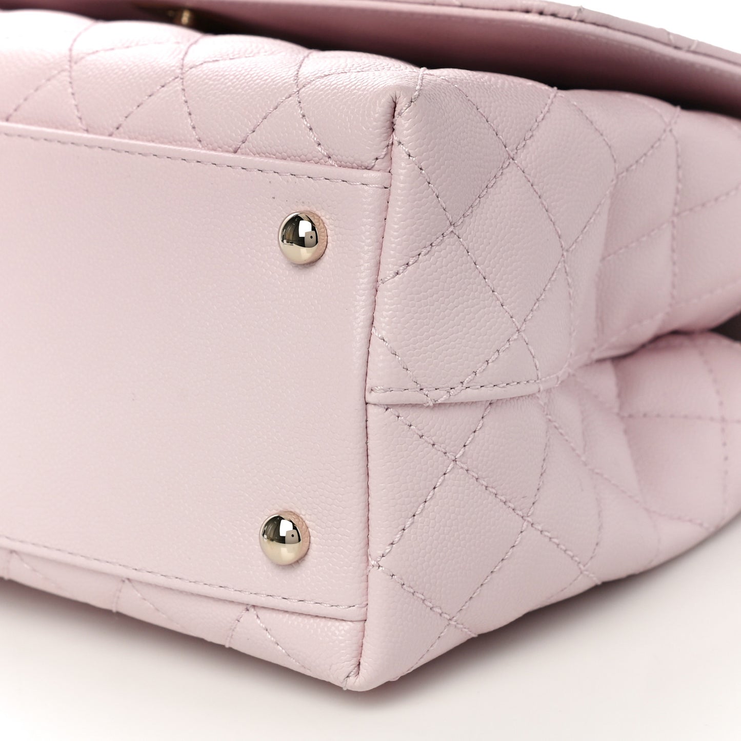 Caviar Quilted Small Coco Handle Flap Light Pink