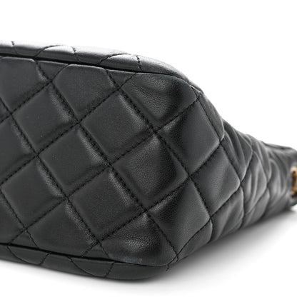 Chanel Lambskin Quilted Small Pearl Crush Hobo Black 10 of 10