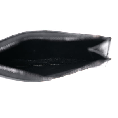 Saint Laurent Grain De Poudre Matelasse Chevron Monogram Fragments Zippered Card Case Black 7 of 11