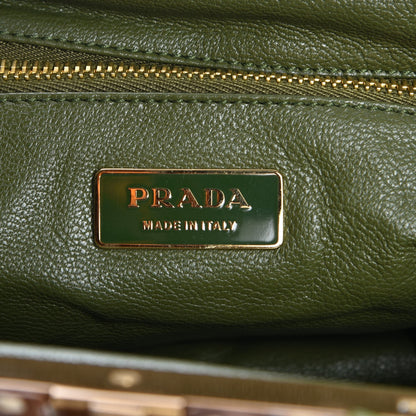 Prada Tessuto Nylon Python Frame Tassel Bag Brandy 6 of 9