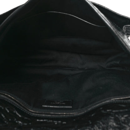 Saint Laurent Crinkled Calfskin Matelasse Monogram Large Niki Chain Satchel Black 5 of 9