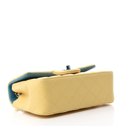 Chanel Lambskin Quilted Mini Rectangular Flap Yellow Blue 4 of 10