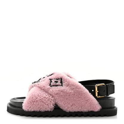Louis Vuitton Shearling Paseo Sandals 41 Pink 1 of 8