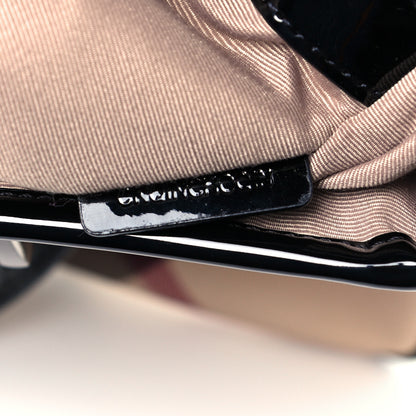 Burberry Patent Trim Nova Check Tote Black 8 of 12