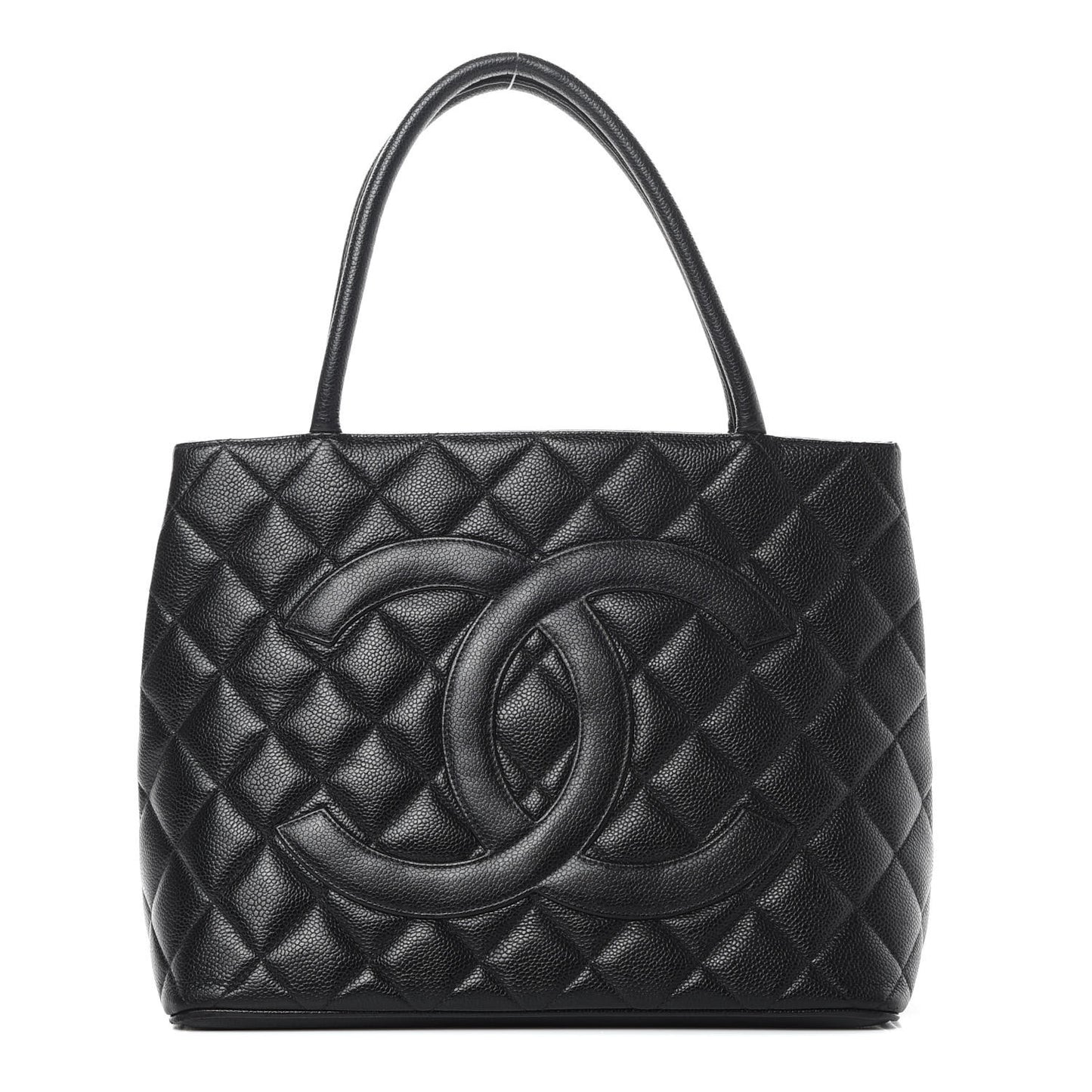 Caviar Quilted Medallion Tote Black