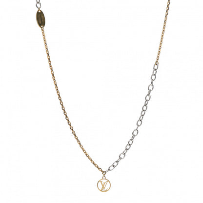 Louis Vuitton Logomania Necklace Silver Gold 1 of 5