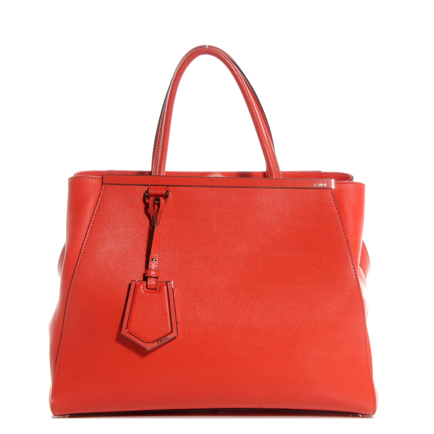 Textured Calfskin Medium 2Jours Tote Poppy