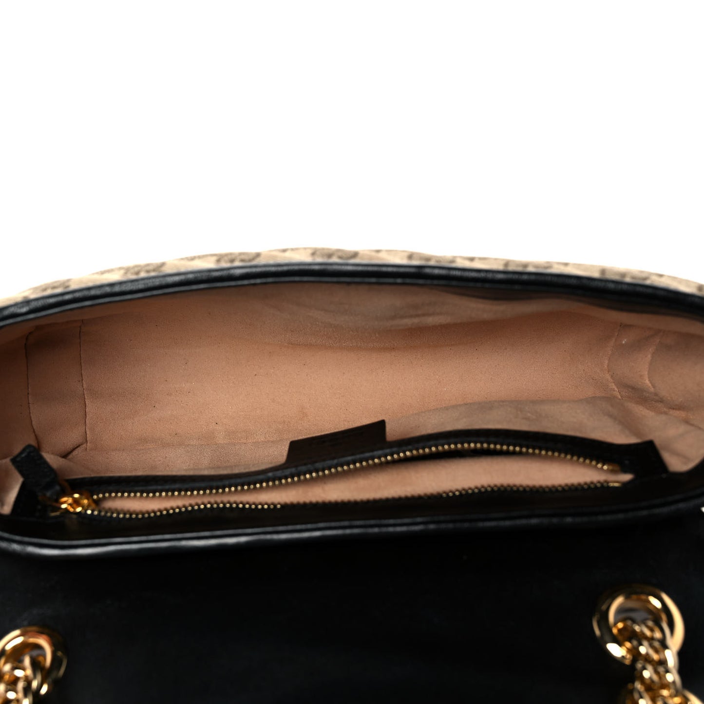 Monogram Matelasse Diagonal Small GG Marmont Shoulder Bag Beige Black