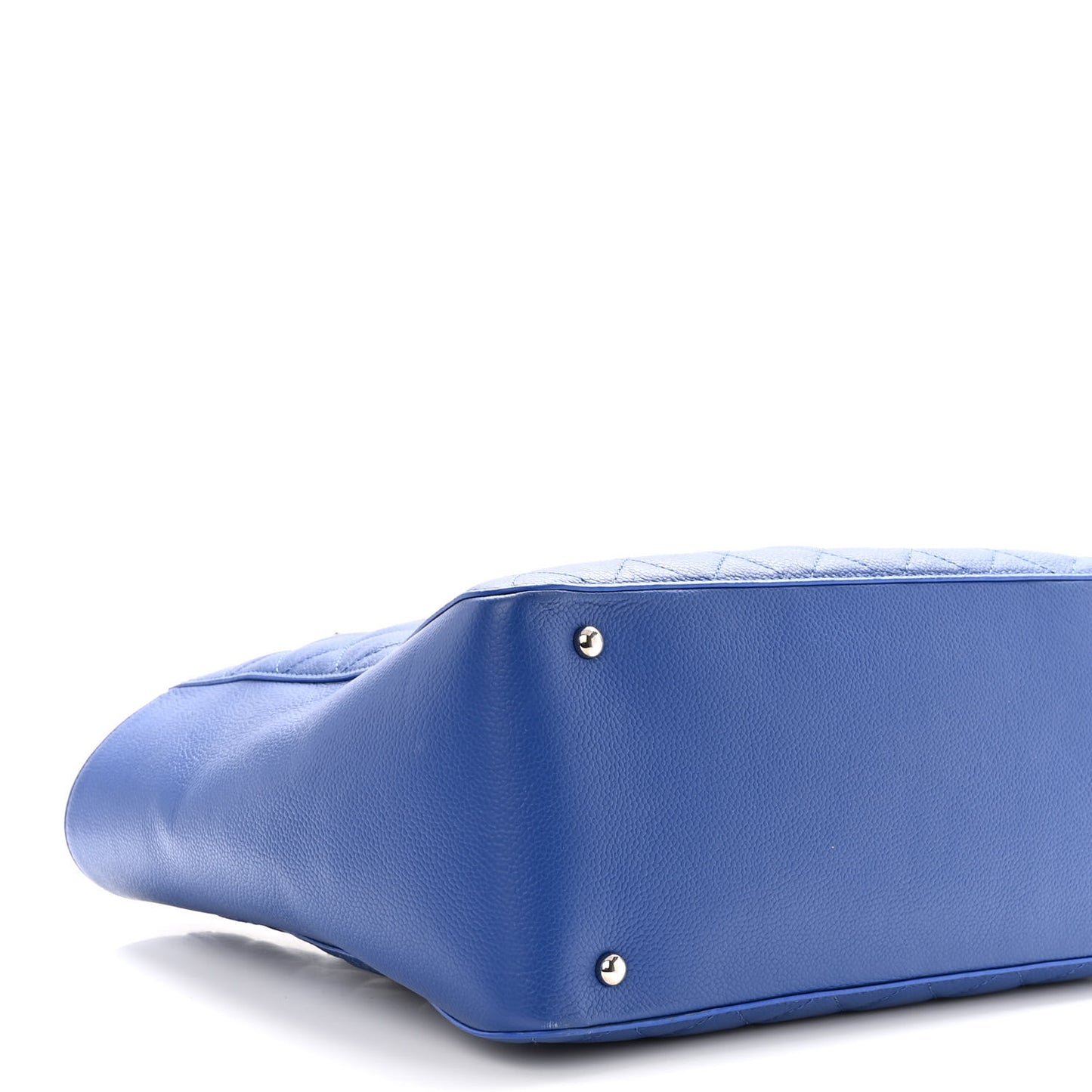 Caviar Quilted Large CC Box Shopping Tote Blue