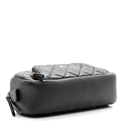 Chanel Caviar Quilted Double Zip Pouch Black 4 of 7