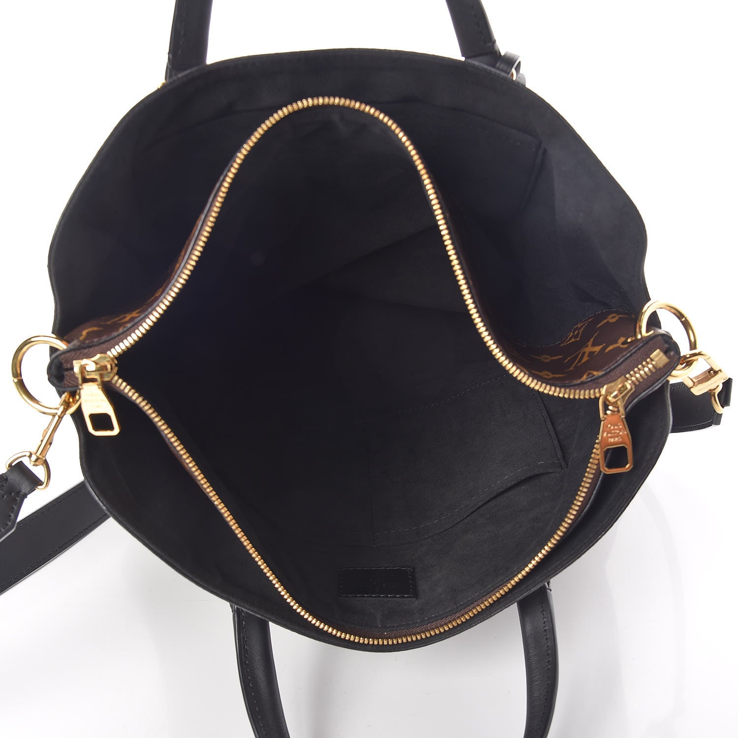 Louis Vuitton Monogram Flower Zipped Tote MM Black 8 of 9