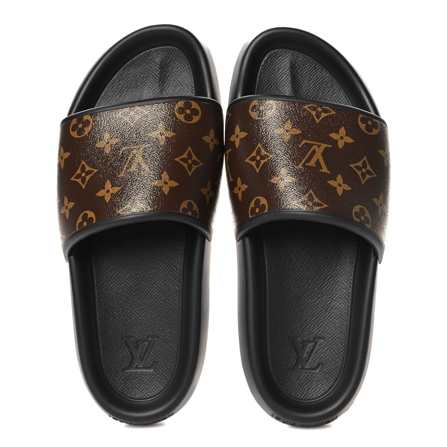 Louis Vuitton Rubber Monogram Mens Waterfront Mules 11 Macassar 2 of 9