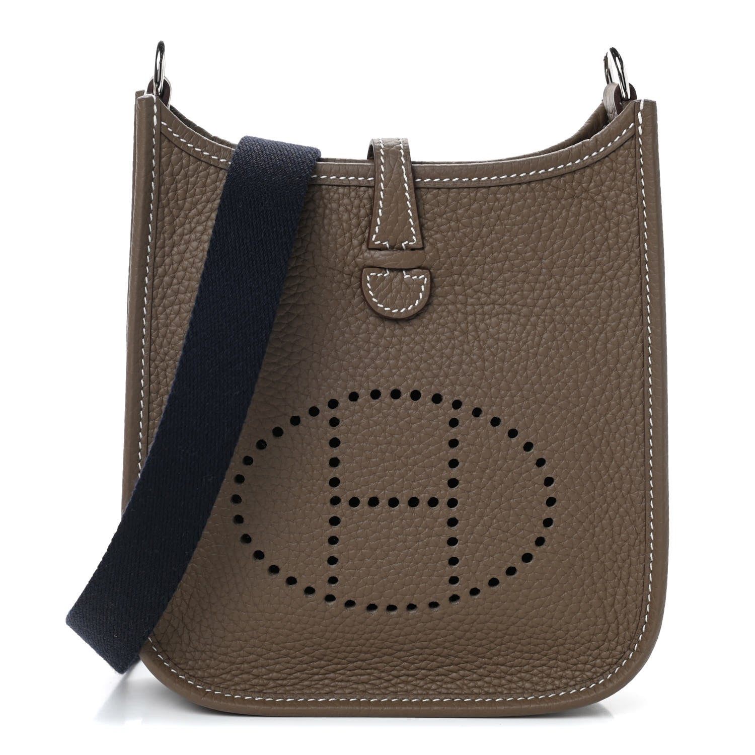 Hermes Taurillon Clemence Amazone Evelyne TPM Etoupe Bleu Indigo 1 of 9