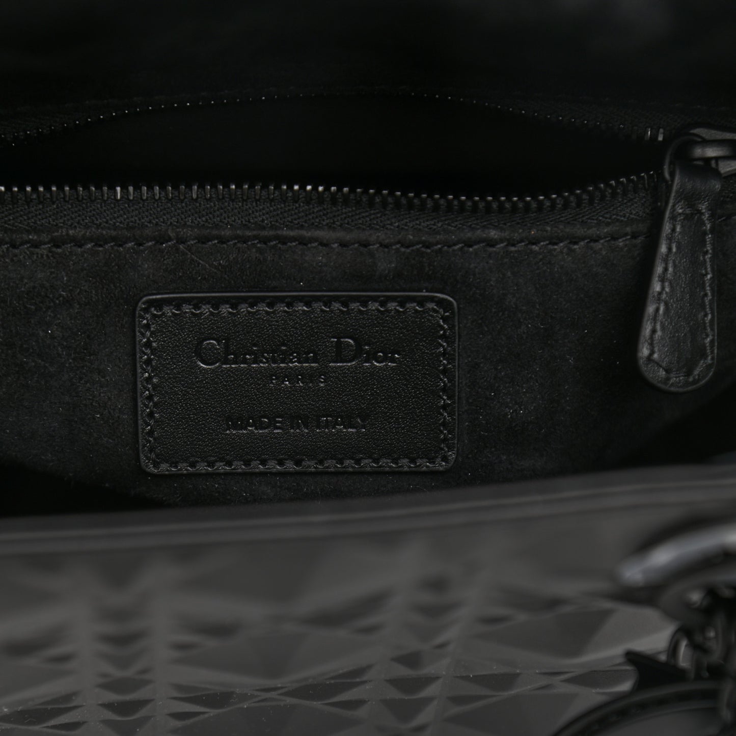 Calfskin Cannage Diamond Cannage Medium Lady Dior Black