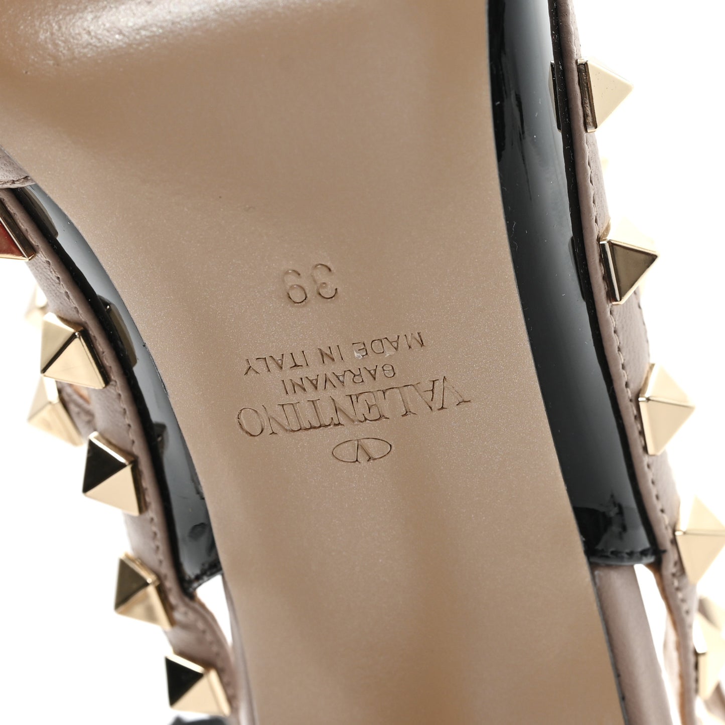 Patent Nappa Rockstud Ankle Strap 100mm Pumps 39 Black Poudre