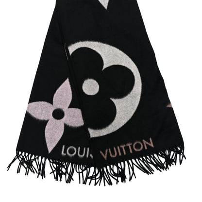 Louis Vuitton Cashmere Wool Oversized Monogram The Ultimate Scarf Black 2 of 3