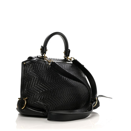 Salvatore Ferragamo Woven Nappa Sofia Satchel Black 2 of 10