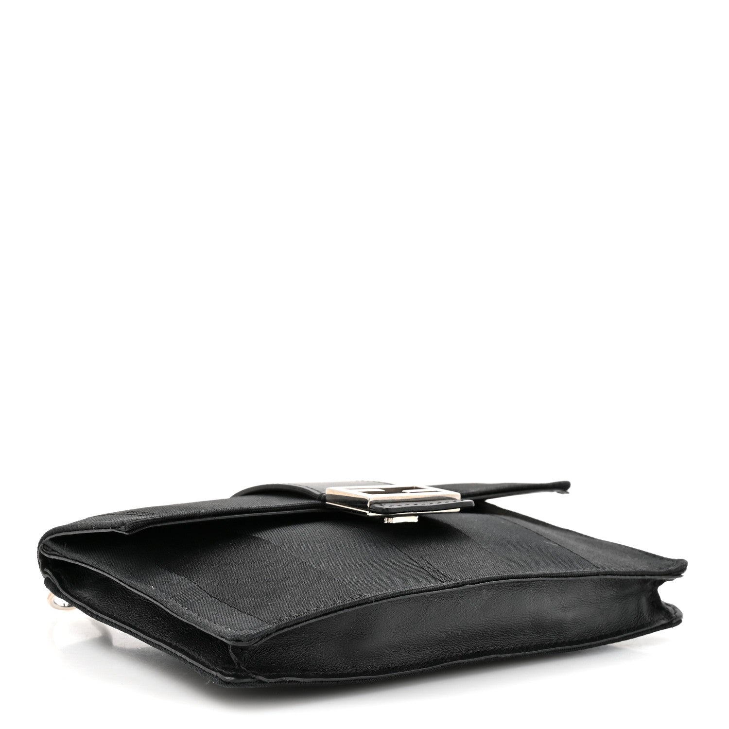 Fendi Recycled Nylon Vitello Grace Light Pequin Baguette Belt Pouch Black 4 of 12