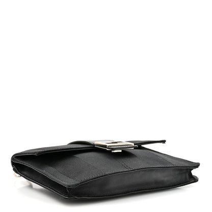 Fendi Recycled Nylon Vitello Grace Light Pequin Baguette Belt Pouch Black 4 of 12