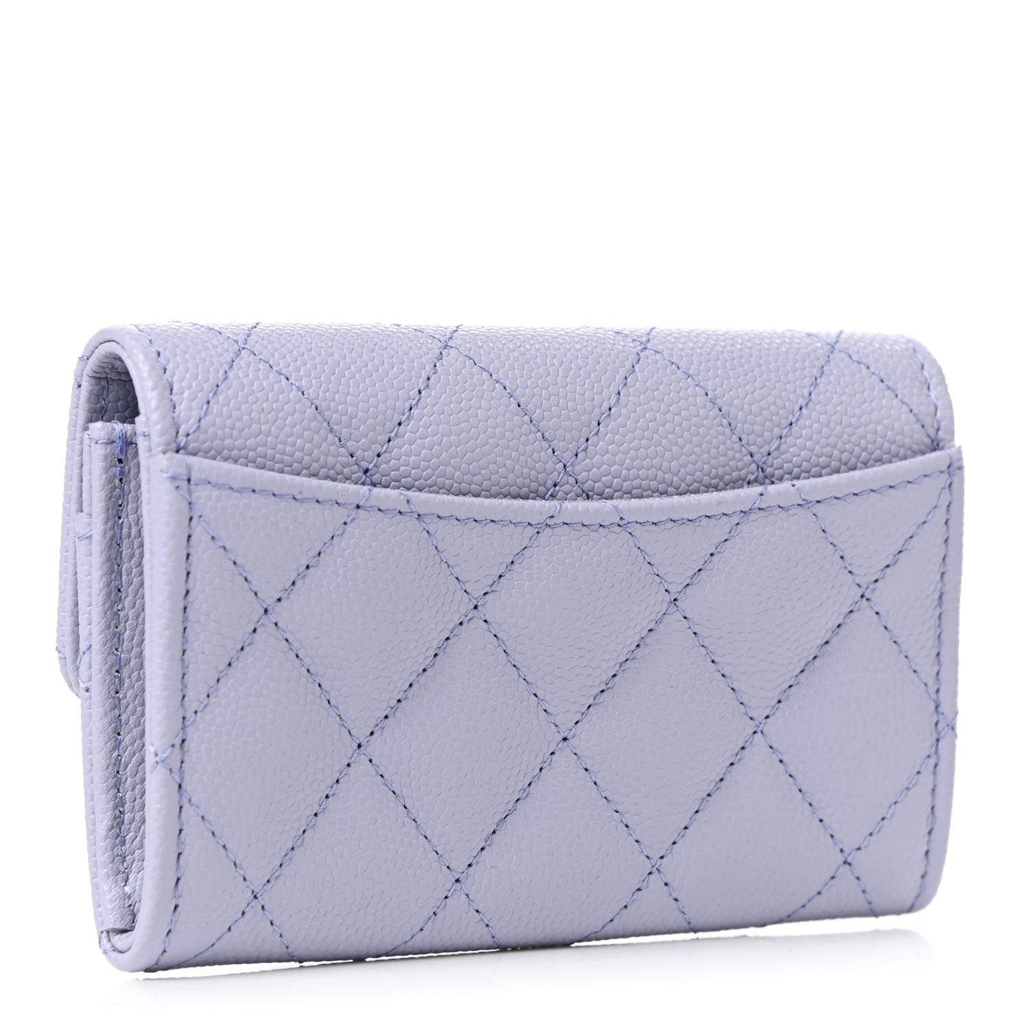 Chanel Caviar Quilted Flap Card Holder Wallet Light Purple 3 of 8