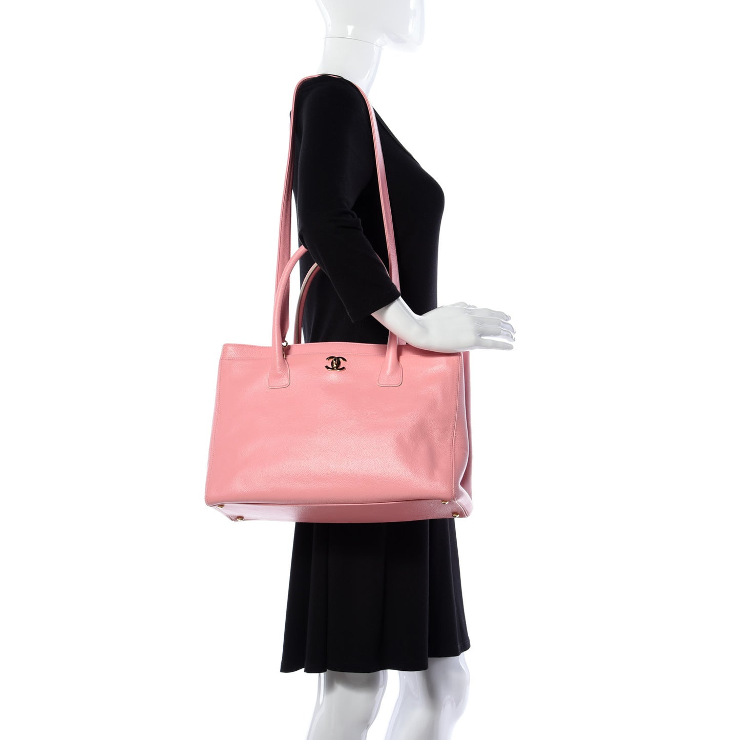 Calfskin Cerf Shopper Tote Pink