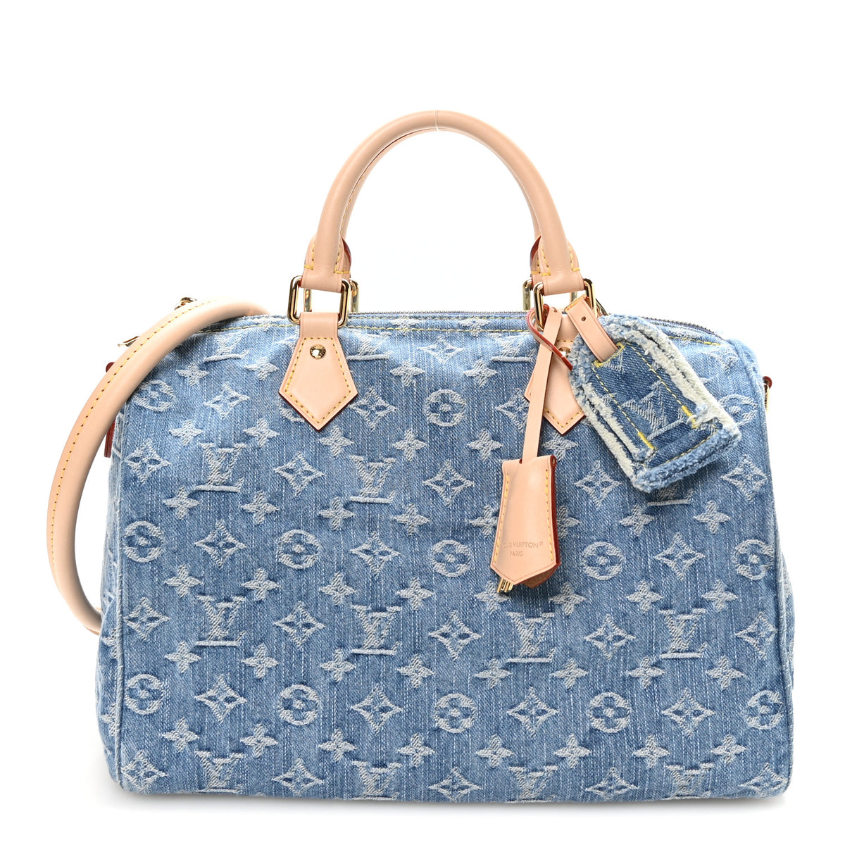 Louis Vuitton Monogram Denim Speedy Soft 30 Blue 1 of 9
