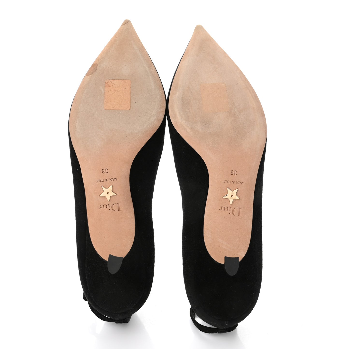 Suede Crystal Diorich Slingback Pumps 38 Black