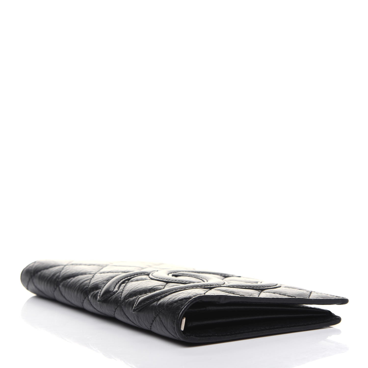 Chanel Aged Calfskin Quilted Cambon Yen Wallet Black 4 of 13