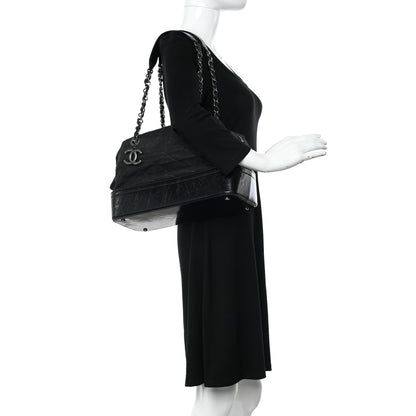 Chanel Iridescent Calfskin Quilted VIP Bowling Bag Black 2 of 10