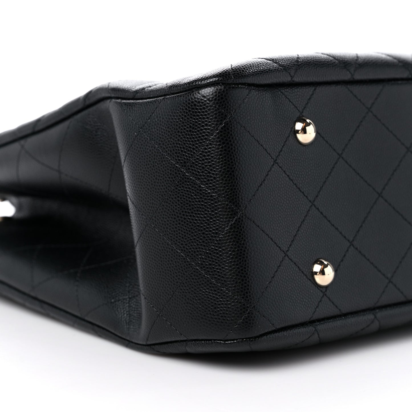Caviar Quilted Large Shopping Tote Black