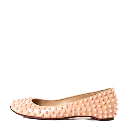 Christian Louboutin Patent Gozul Spikes Flats 36.5 Nude 1 of 11