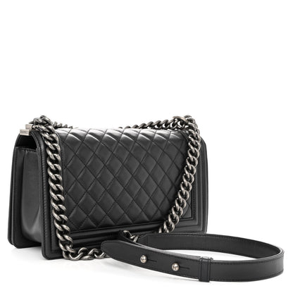 Chanel Calfskin Quilted Medium Boy Flap Black 3 of 10