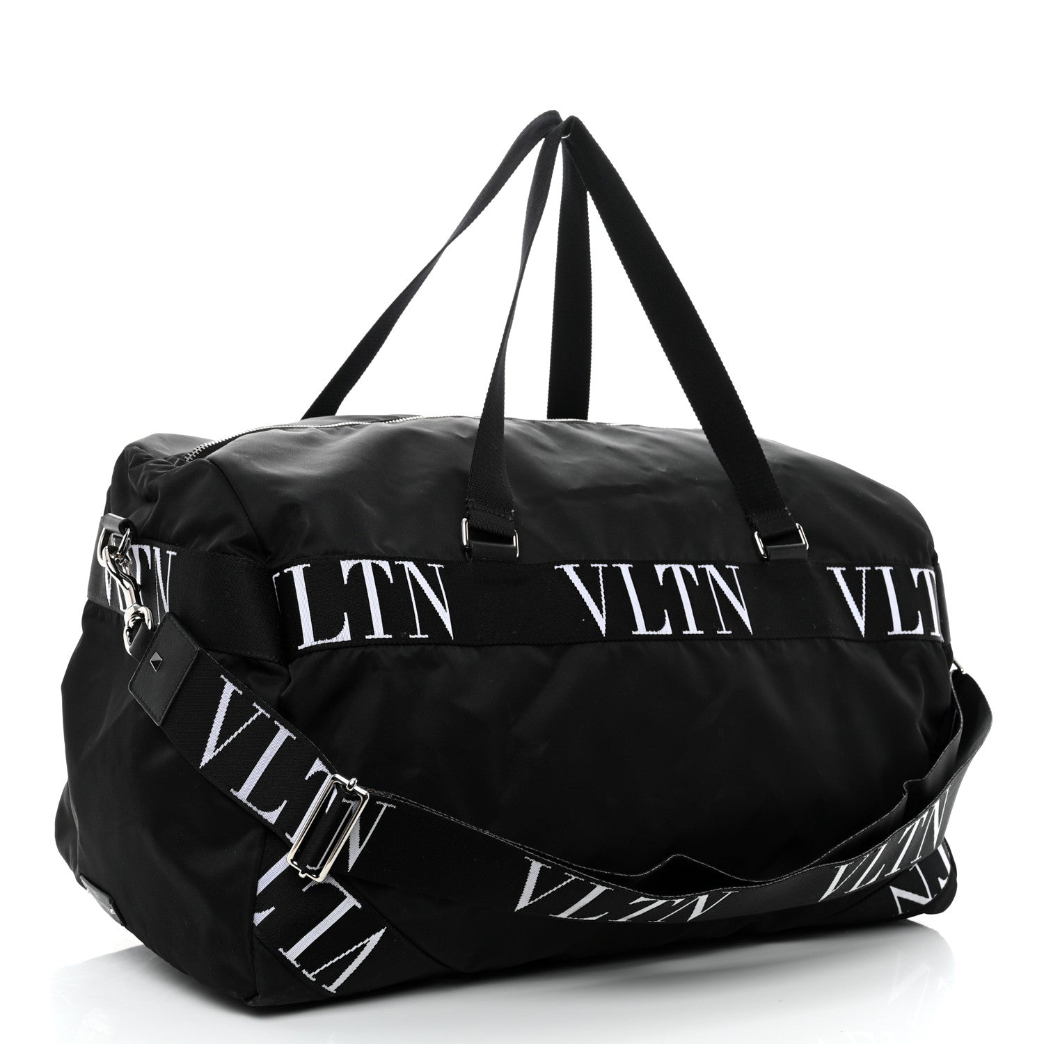 Valentino Garavani Nylon Ribbon VLTN Duffle Bag Black 3 of 9