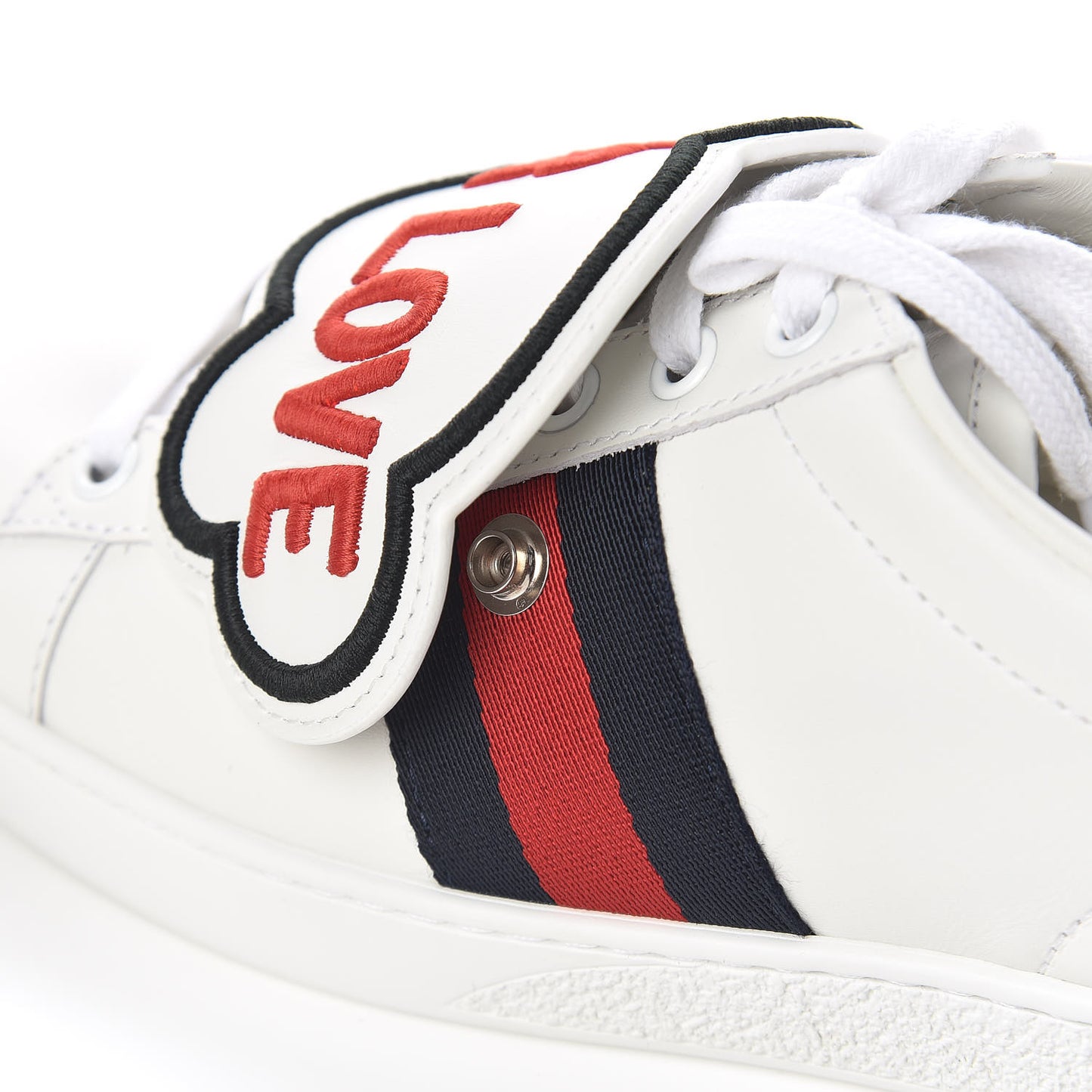 Calfskin Ayers Blind For Love Embroidered Womens Ace Sneakers 36.5 White