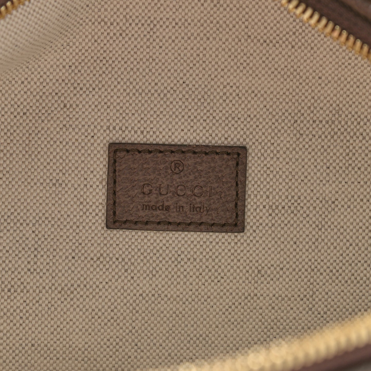 Monogram Jumbo GG Textured Dollar Calfskin Web Belt Bag Camel Ebony New Acero